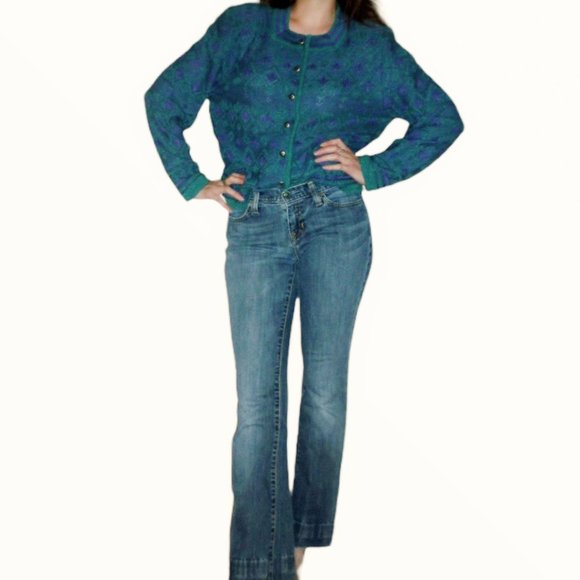 Vintage Cardigan by GEIGER | Sweater | Geo Pattern | Size EU 40 / US Medium - Picture 4 of 8